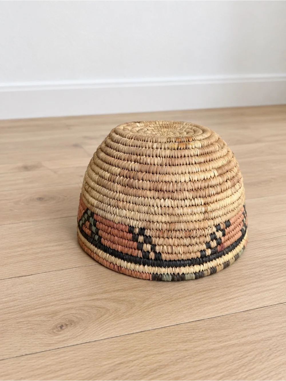Vintage Handwoven Natural Rattan Basket #2